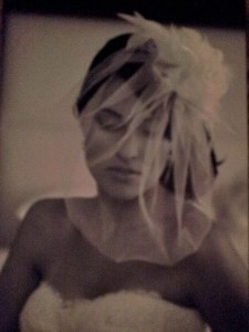 bridal feather half veil Lena Porter